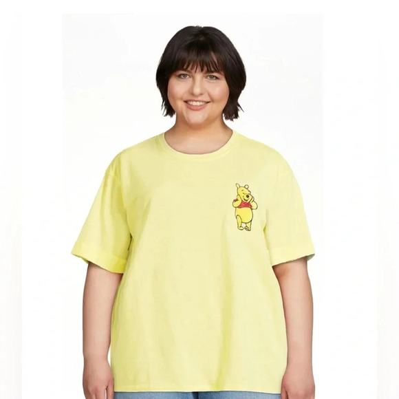 Disney Winnie The Pooh T Shirt Womens Size XXL Yellow Embroidered - Picture 1 of 8